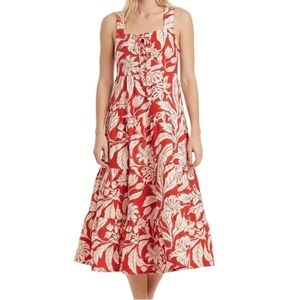 WHO What Wear Linen Blend Tiered Dress